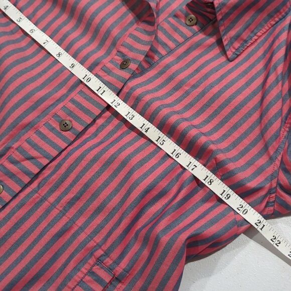 CAbi Womens Top Large Red #6083 Regatta Shacket Gray Striped - Picture 8 of 9